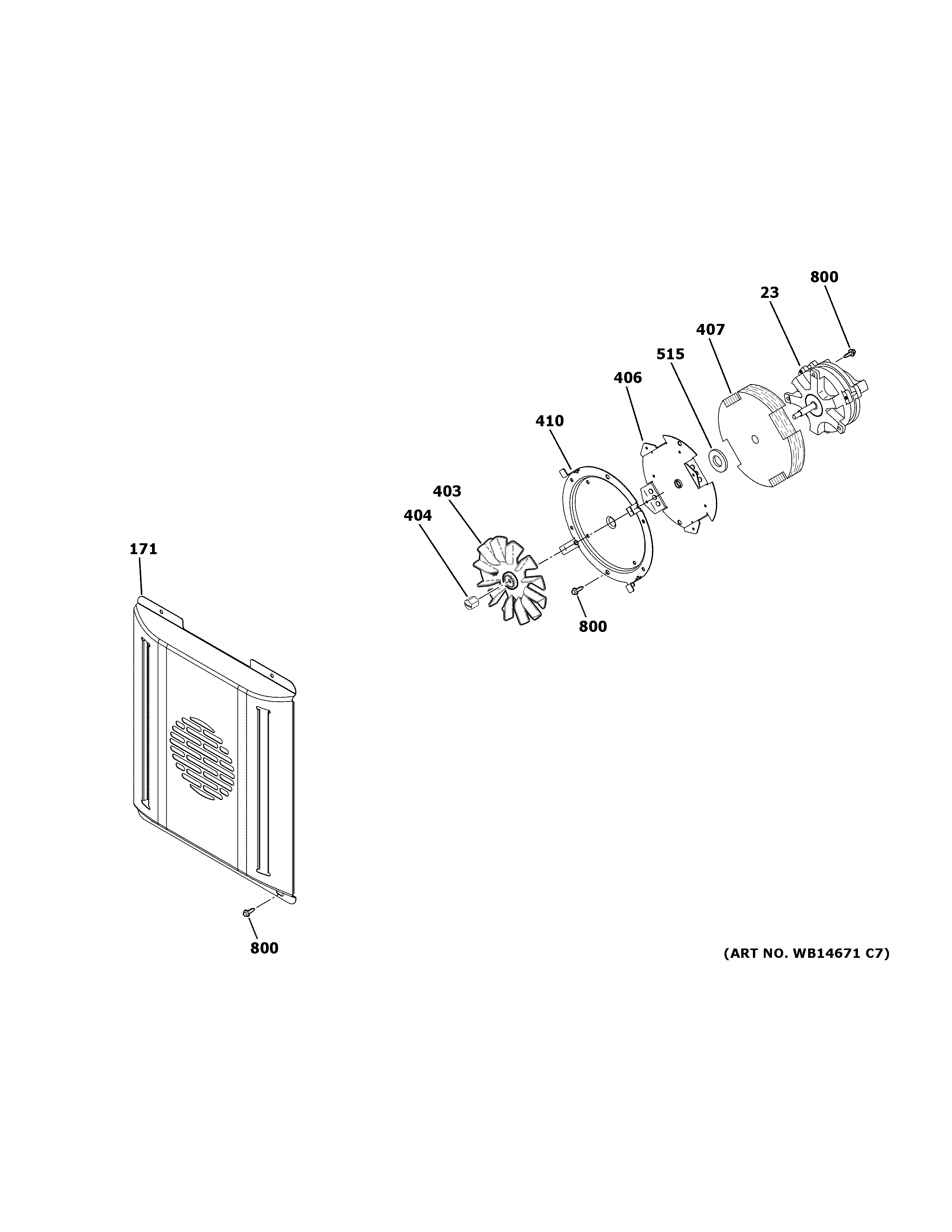 GE ZGP486LDN1SS small convection fan diagram