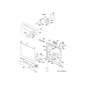 GE GSD2100V70CC escutcheon & door assembly diagram