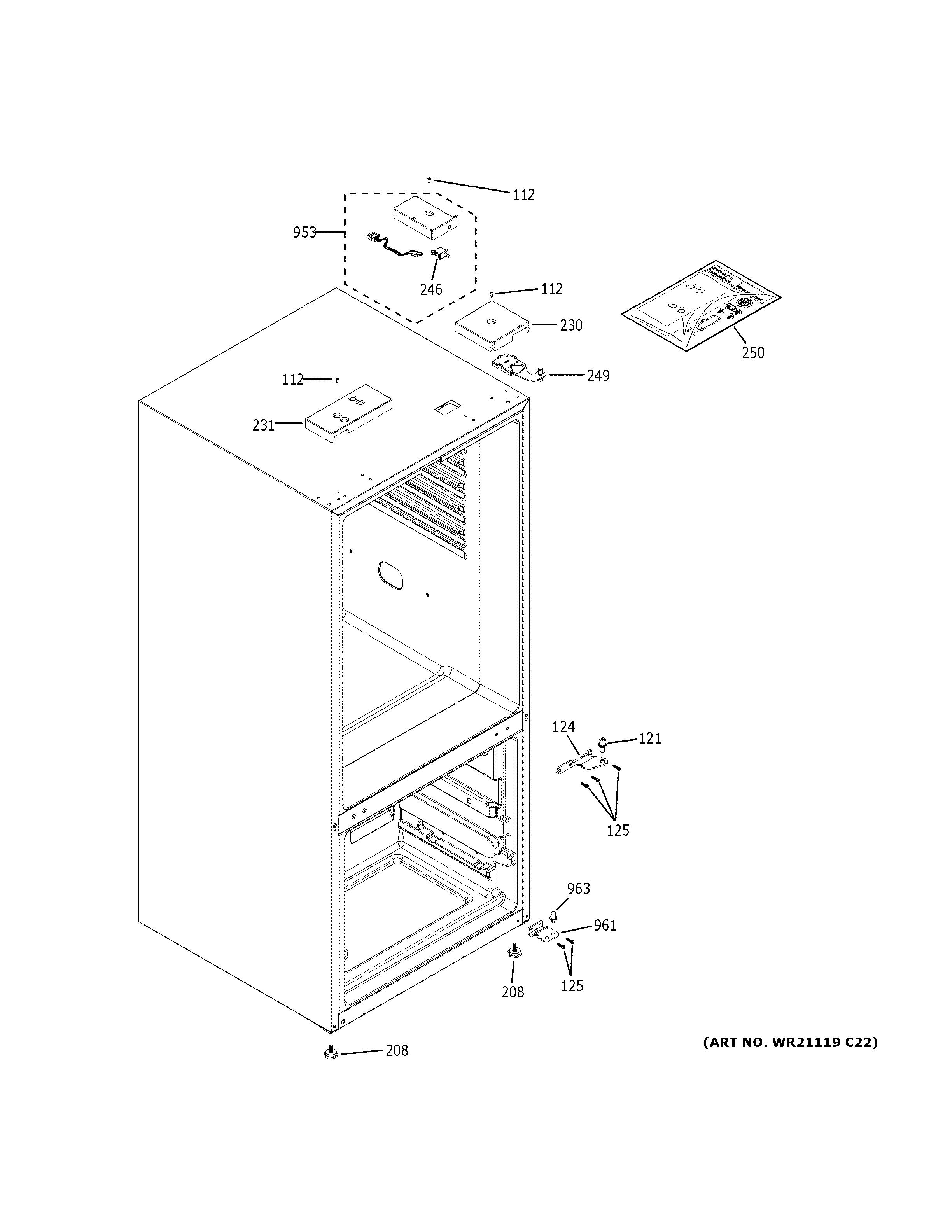 GE GBE21DGKJRBB case parts diagram