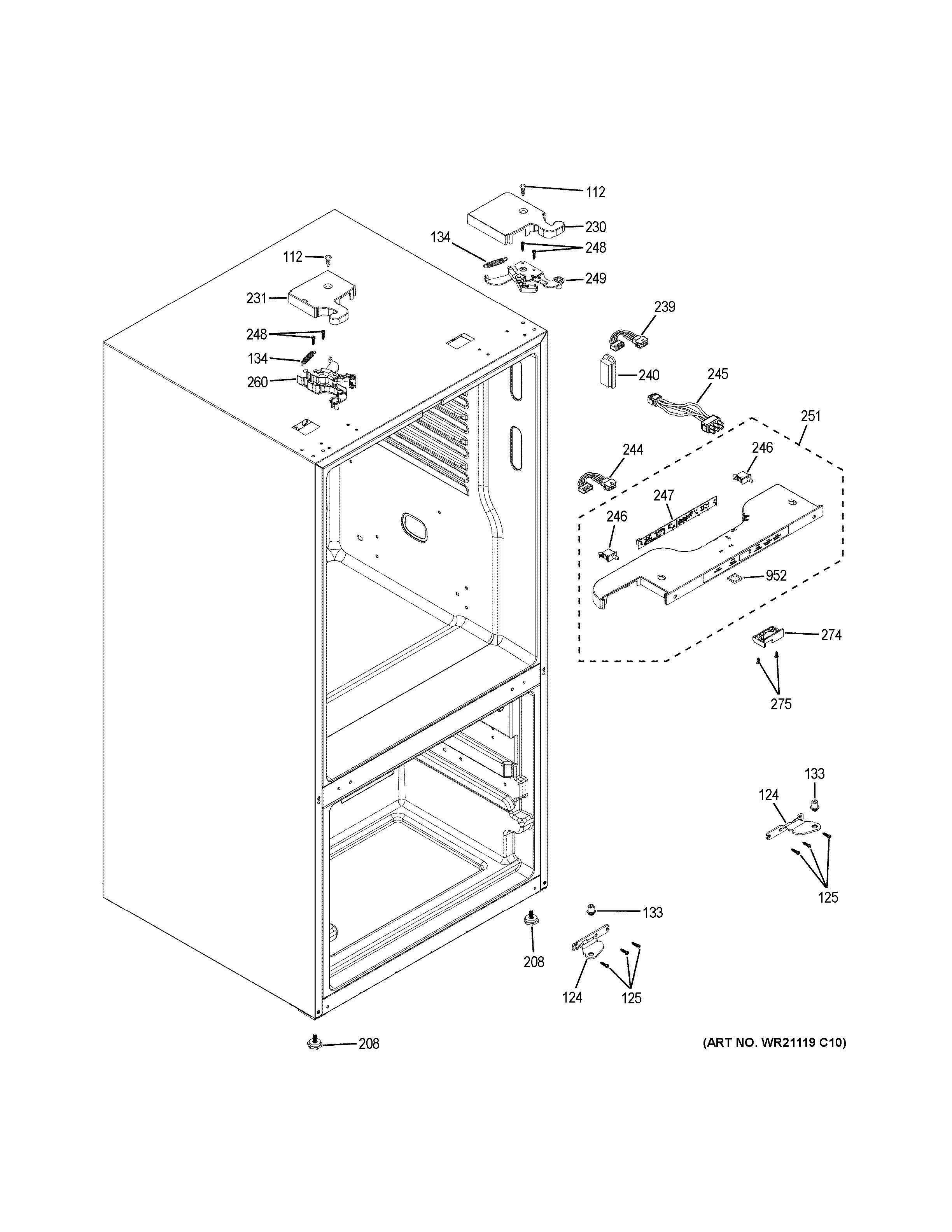 GE GNE21FGKAKWW case parts diagram