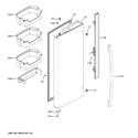 GE GNE27JMMAFES fresh food door - lh diagram