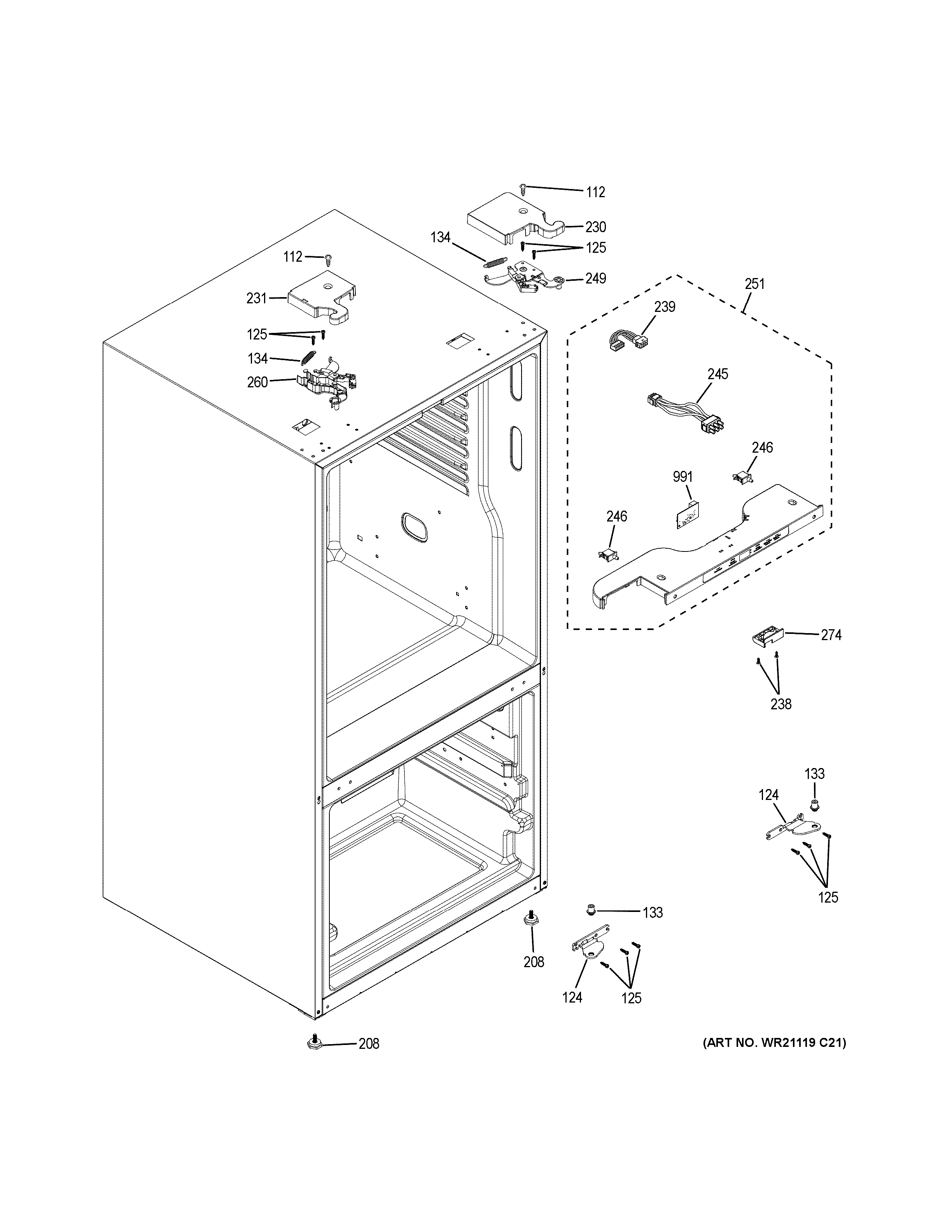 GE GFE24JGKGFWW case parts diagram