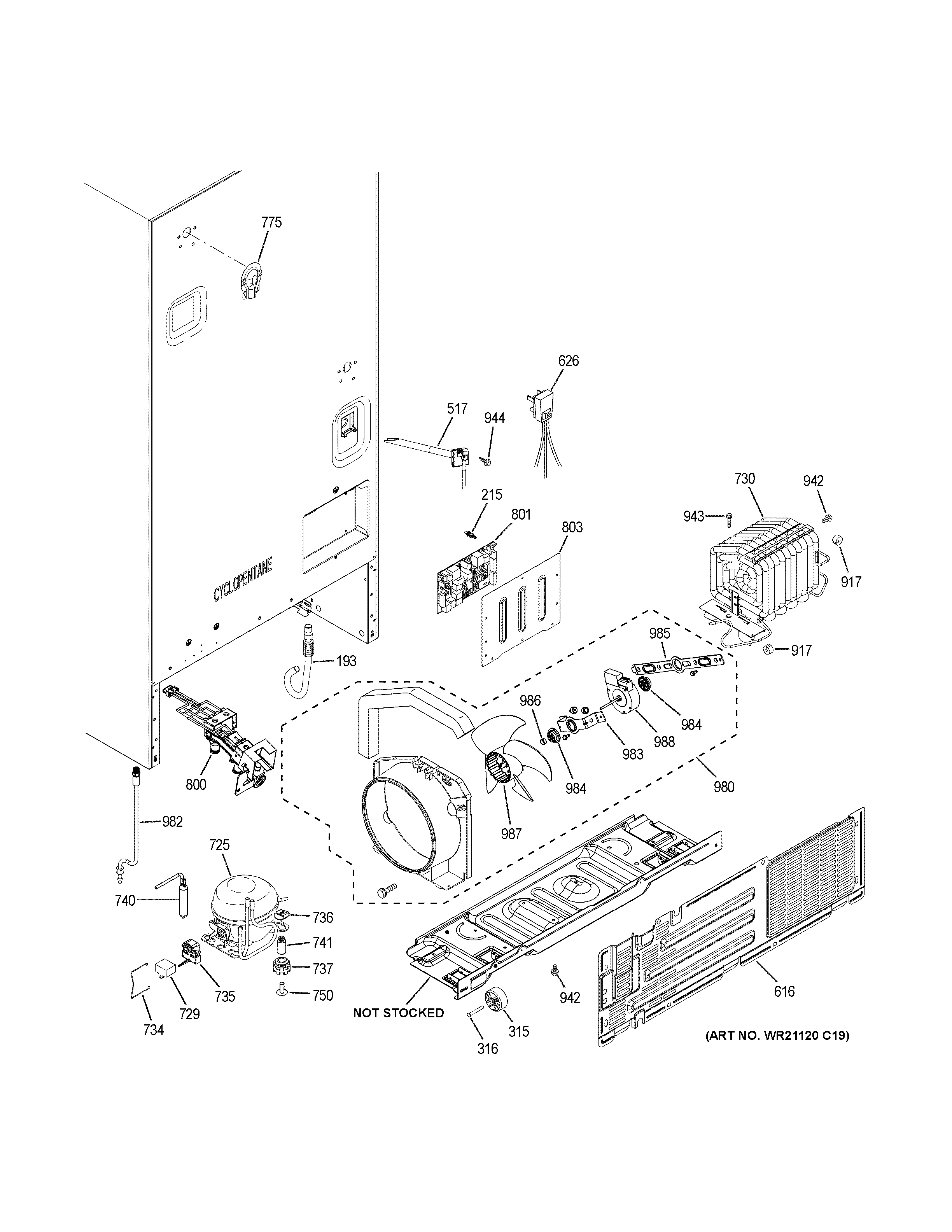 GE GNE27JGMKFWW machine compartment diagram