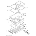 GE GFE24JGKLFBB fresh food shelves diagram