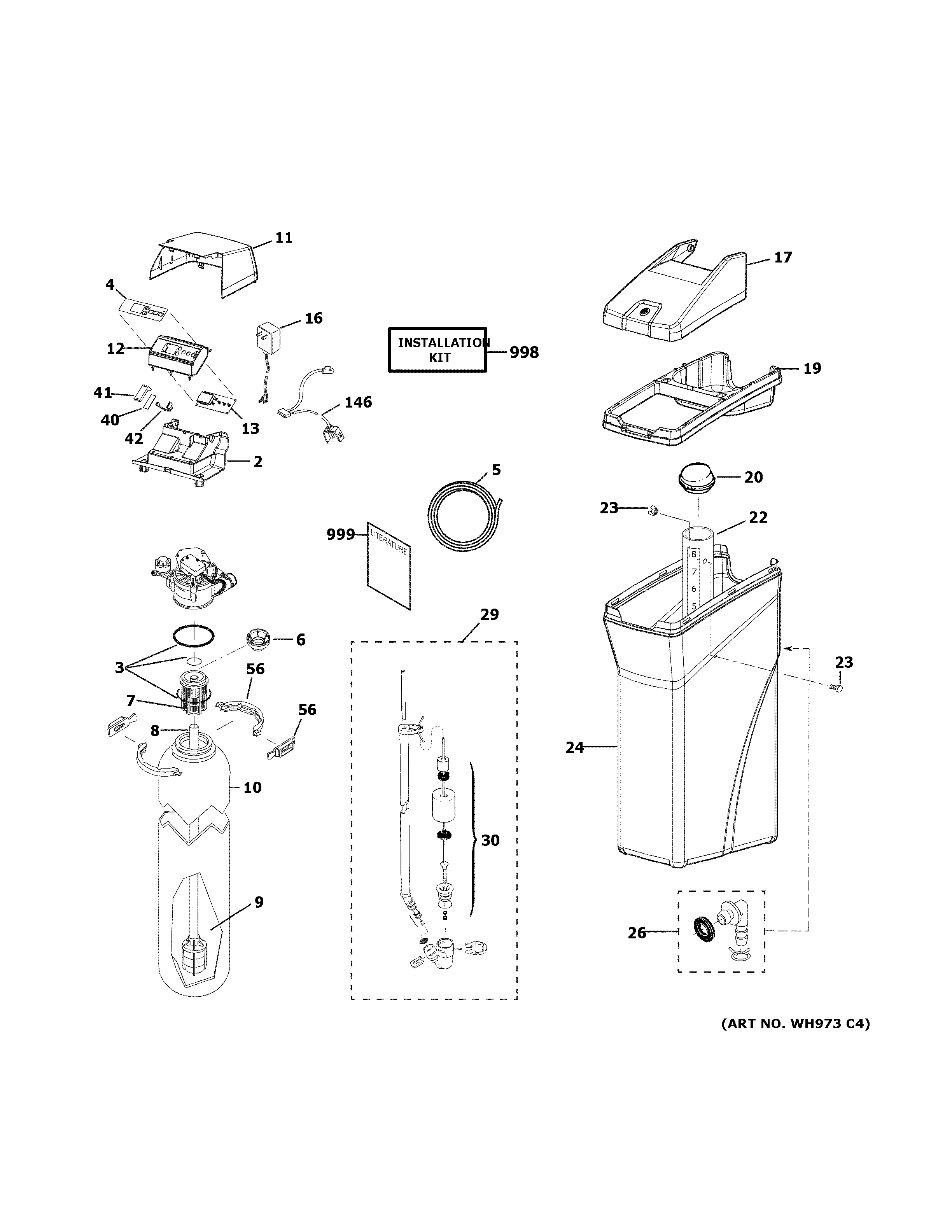 GE GXSHC40N00 body parts diagram