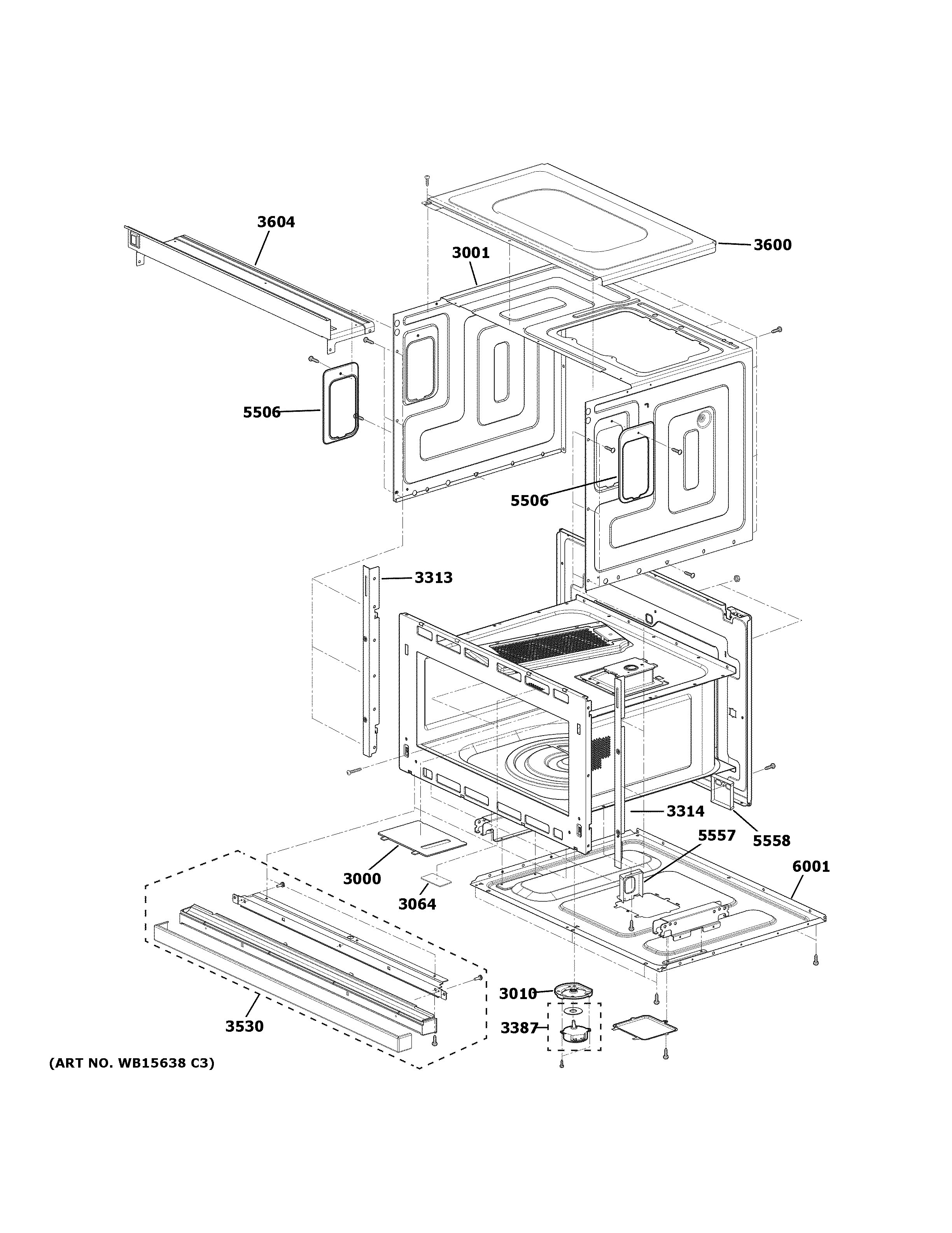 GE ZSB9121N2SS oven cavity parts diagram