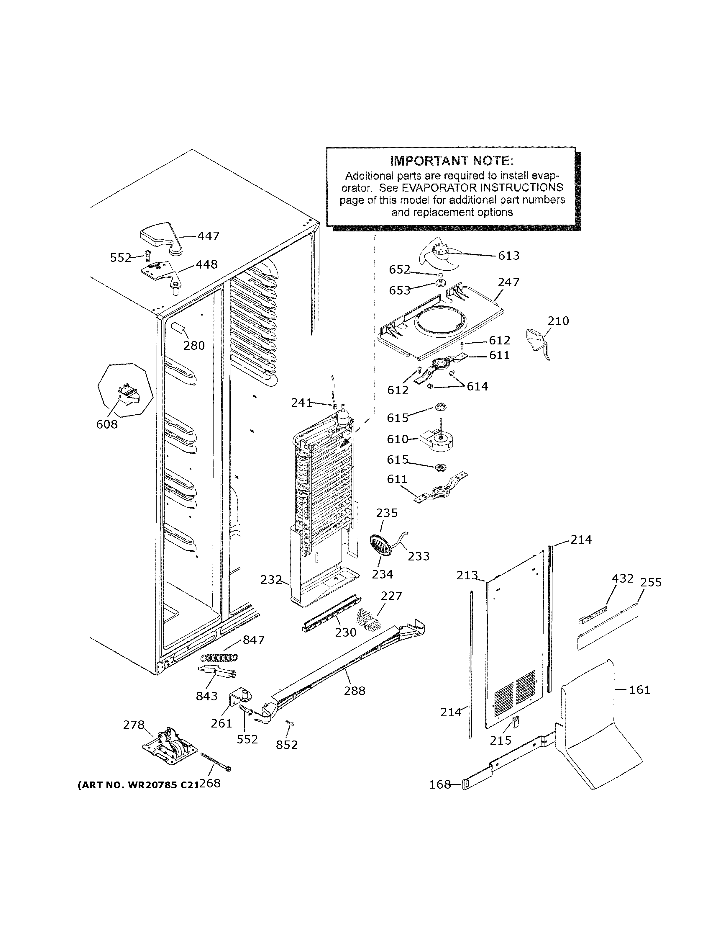GE PSS28KYHBCFS freezer section diagram