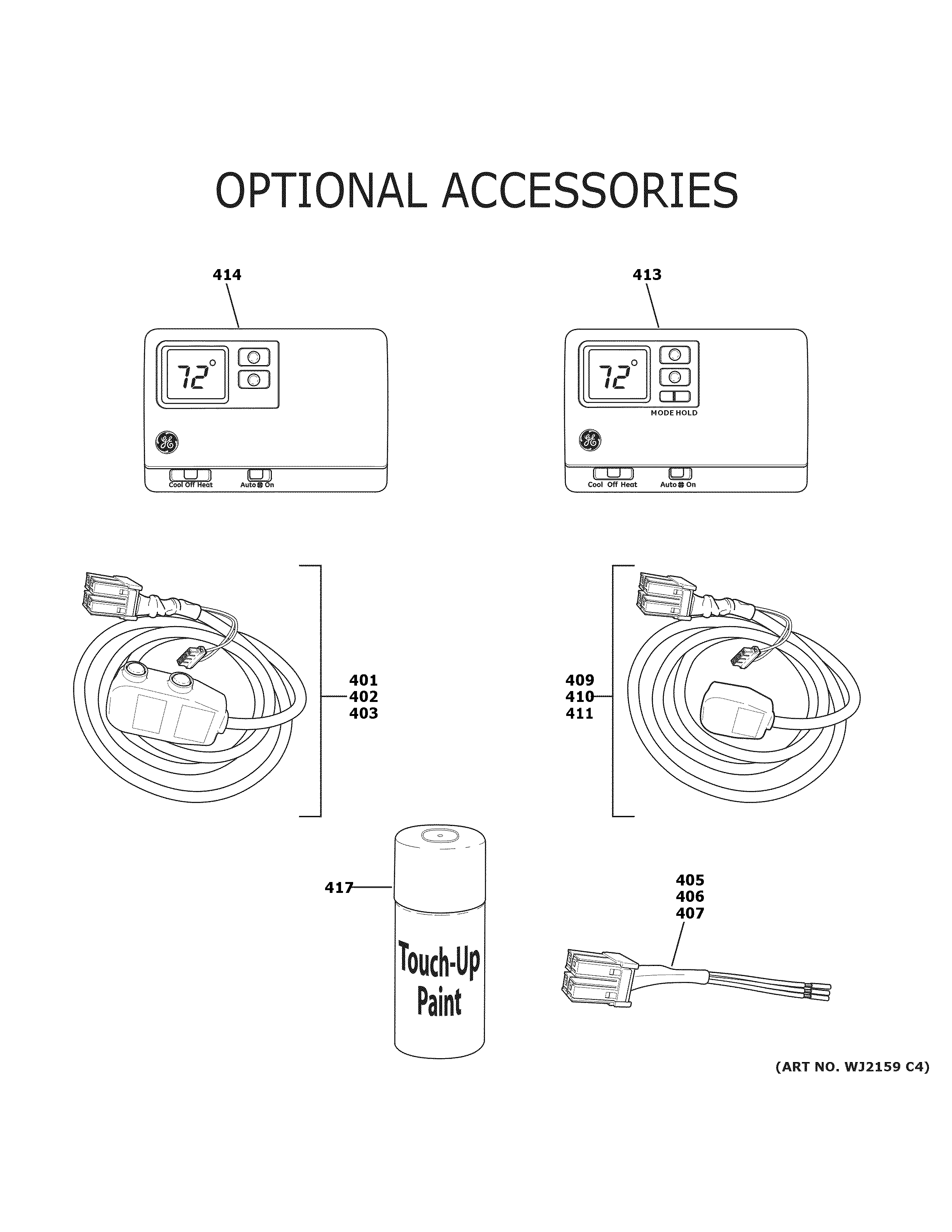 GE AZ45E15DABW1 optional accessories diagram