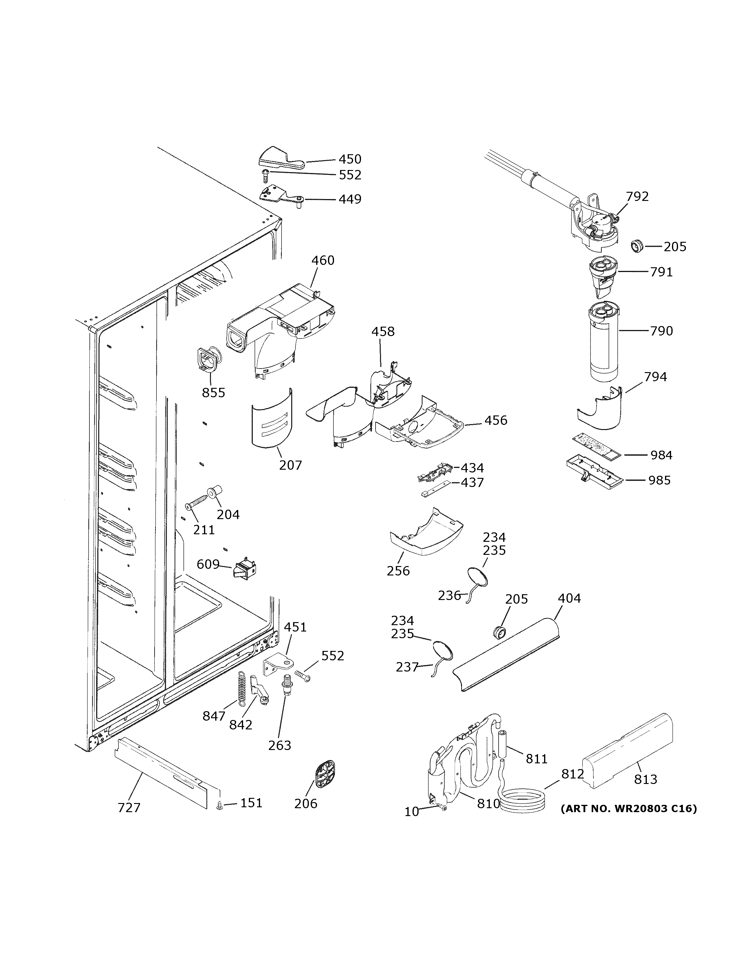 GE GZS22DGJRFBB fresh food section diagram