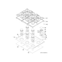 GE CGY366P4M1W2 cooktop diagram