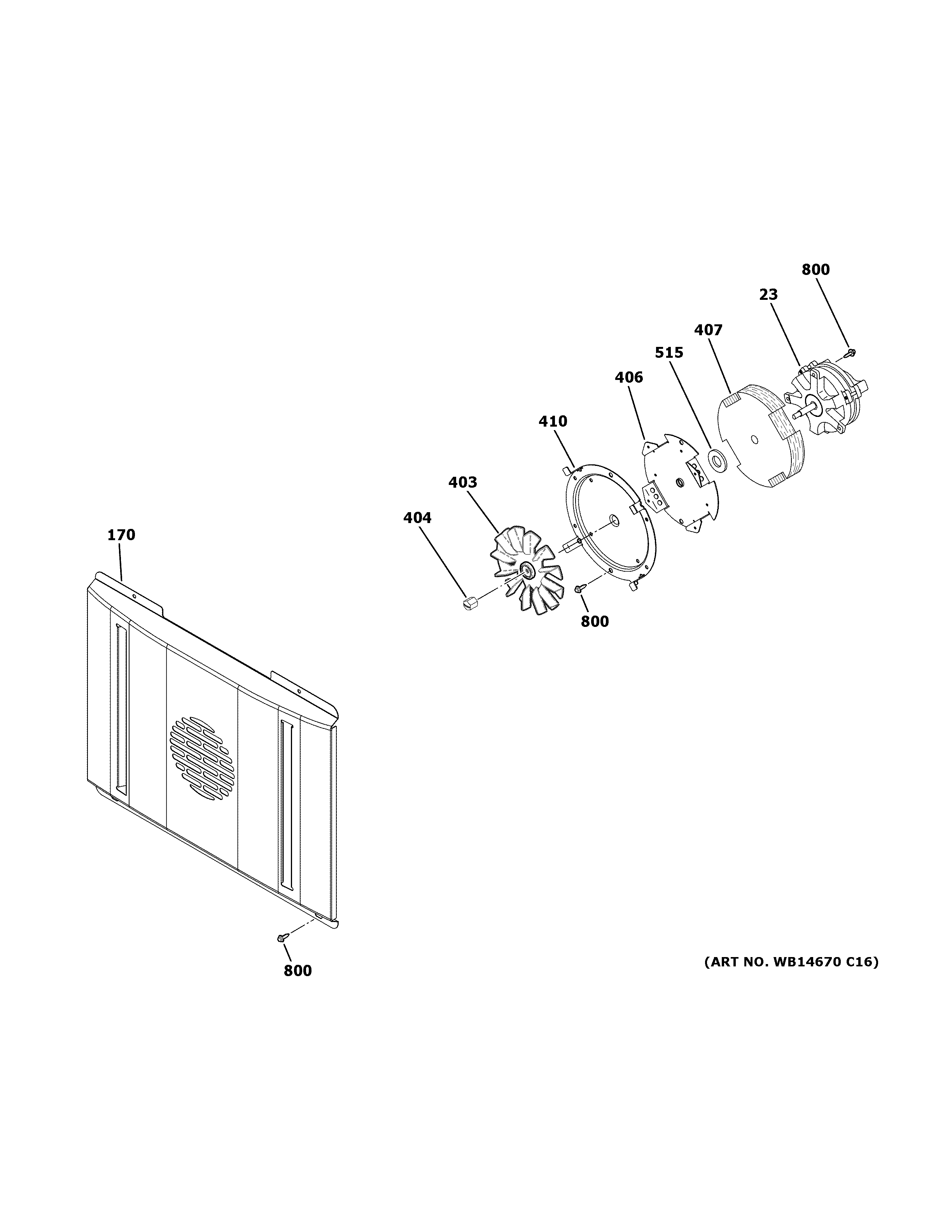 GE ZGP486NDN1SS large convection fan diagram