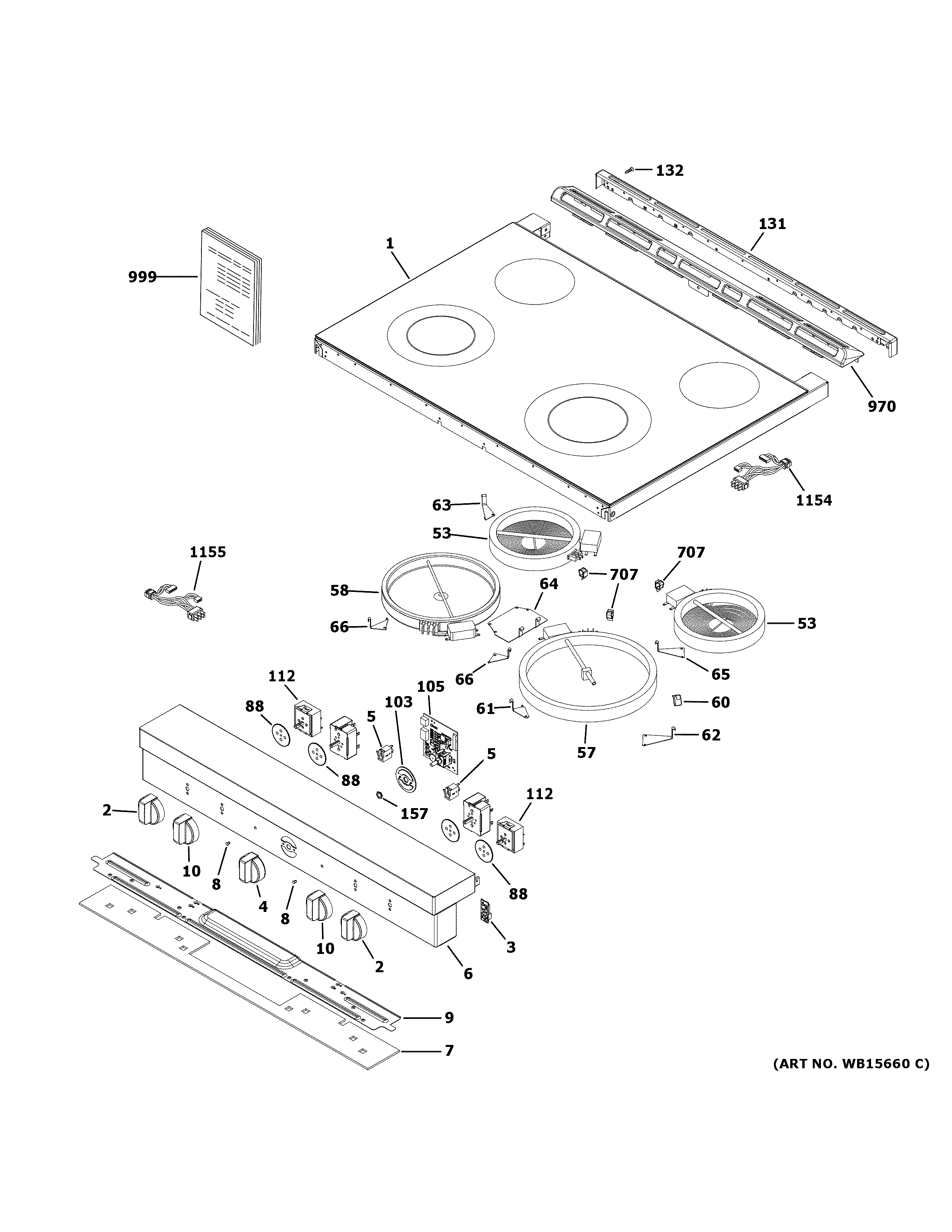 Haier QSS740RN1SS control panel & cooktop diagram