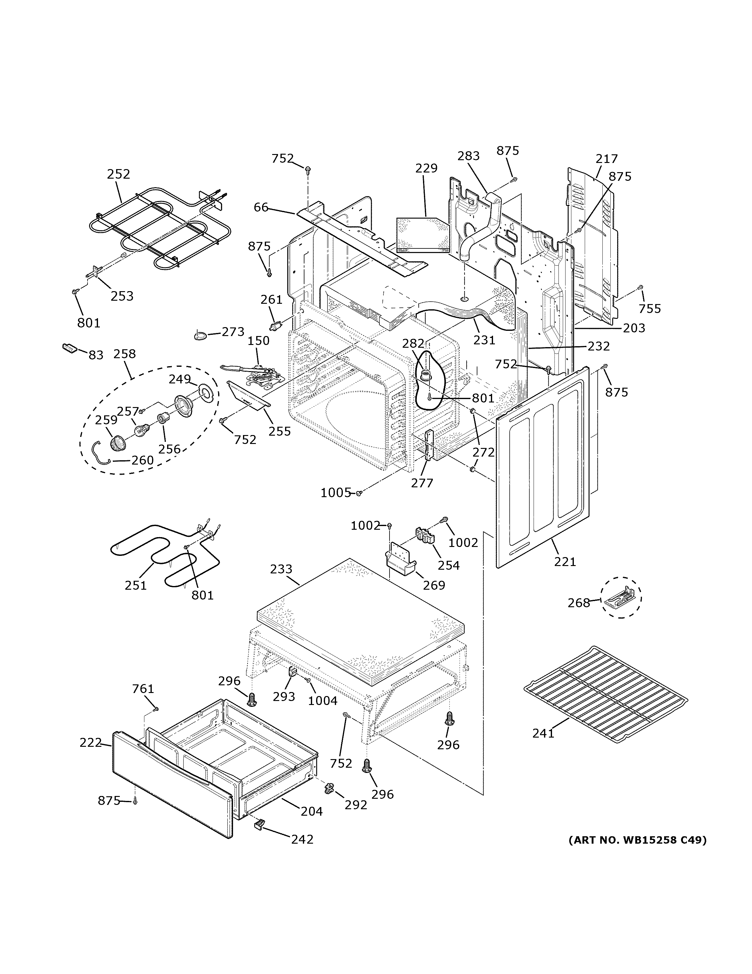 GE JB655DK6BB body parts diagram