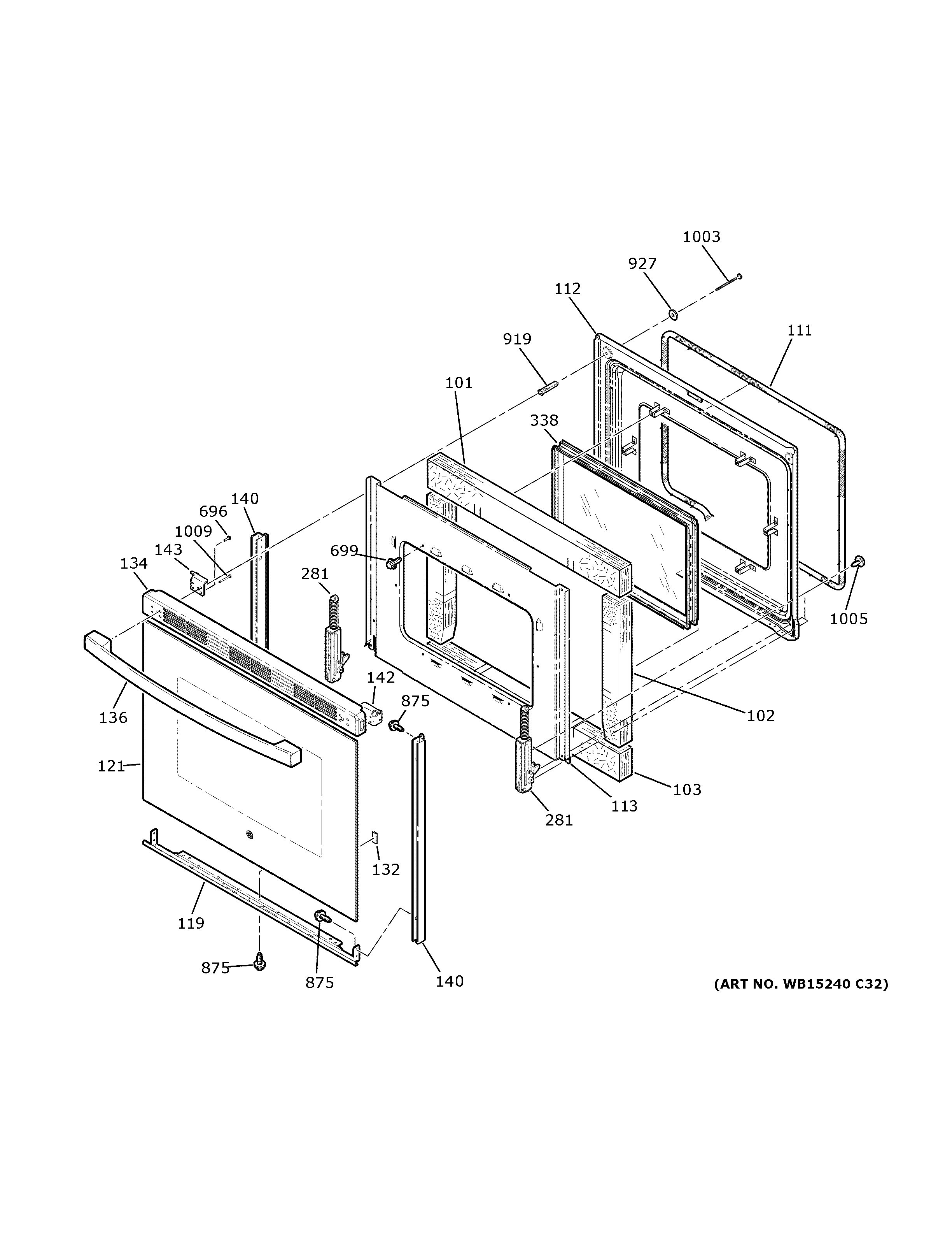 GE JB655DK6BB door diagram