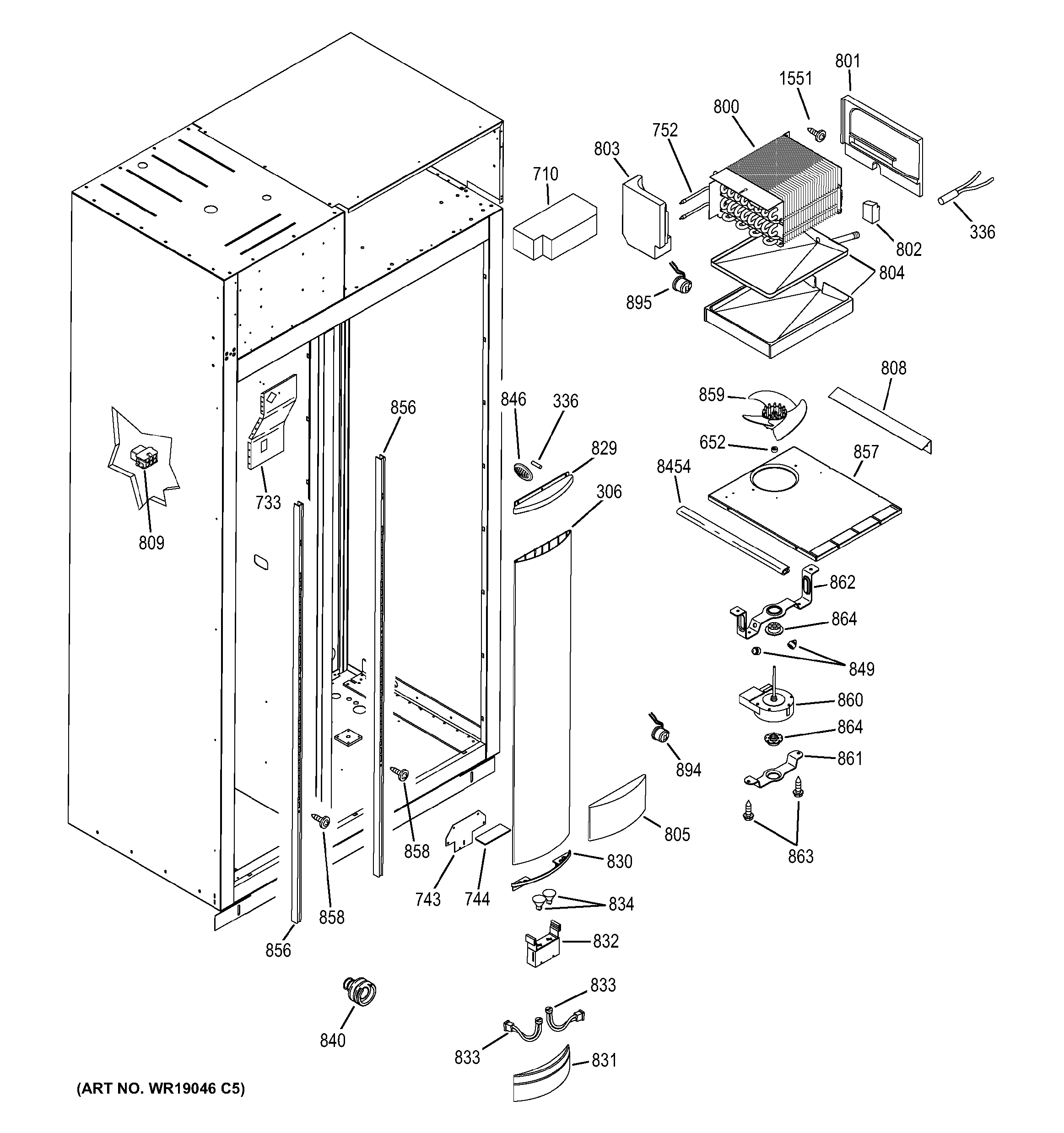 GE ZISS480DMA freezer section diagram