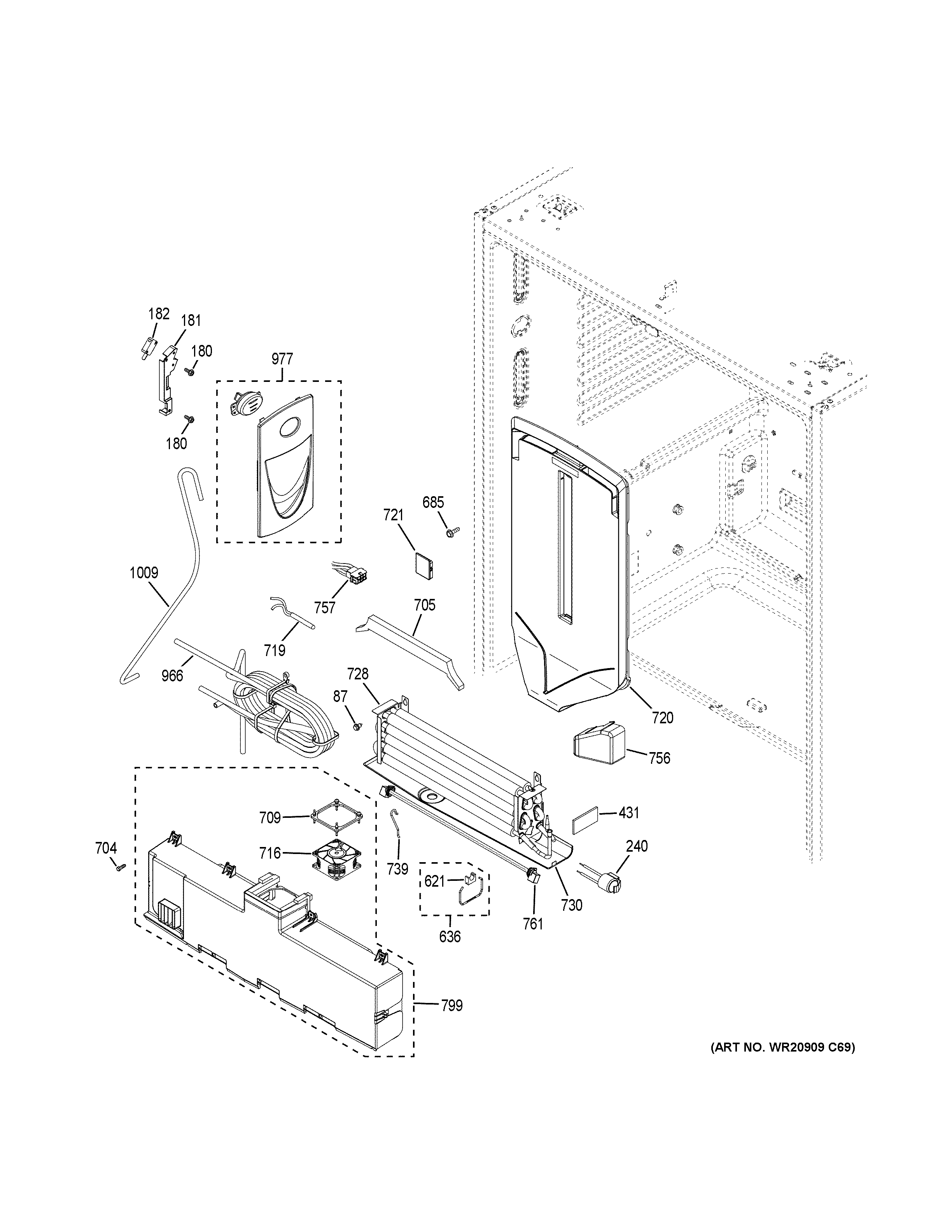 GE CWE23SP3MED1 fresh food section diagram