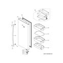 GE PYE22KMKPES fresh food door - rh diagram