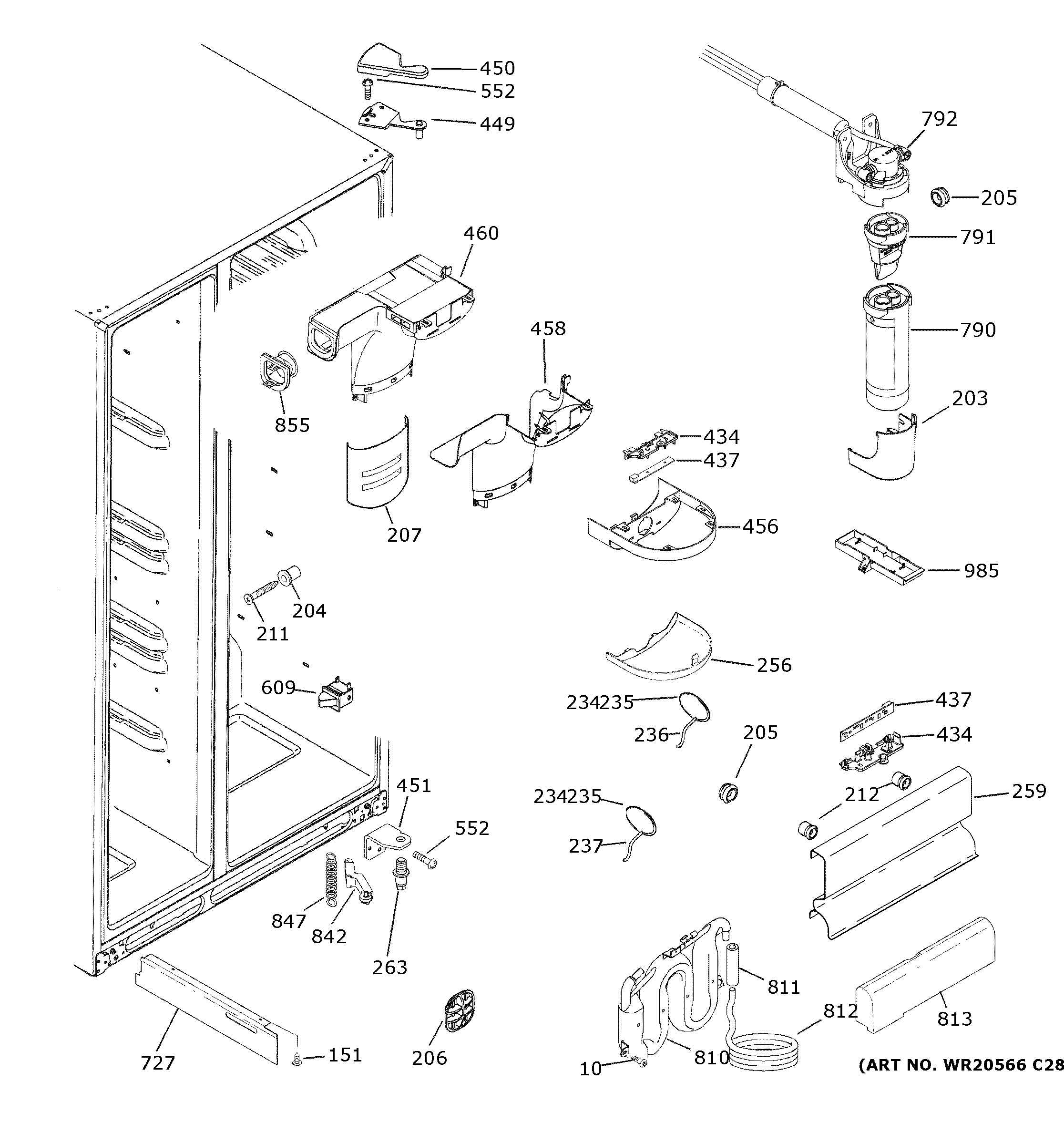 Hotpoint XSS23GSKRCSS fresh food section diagram