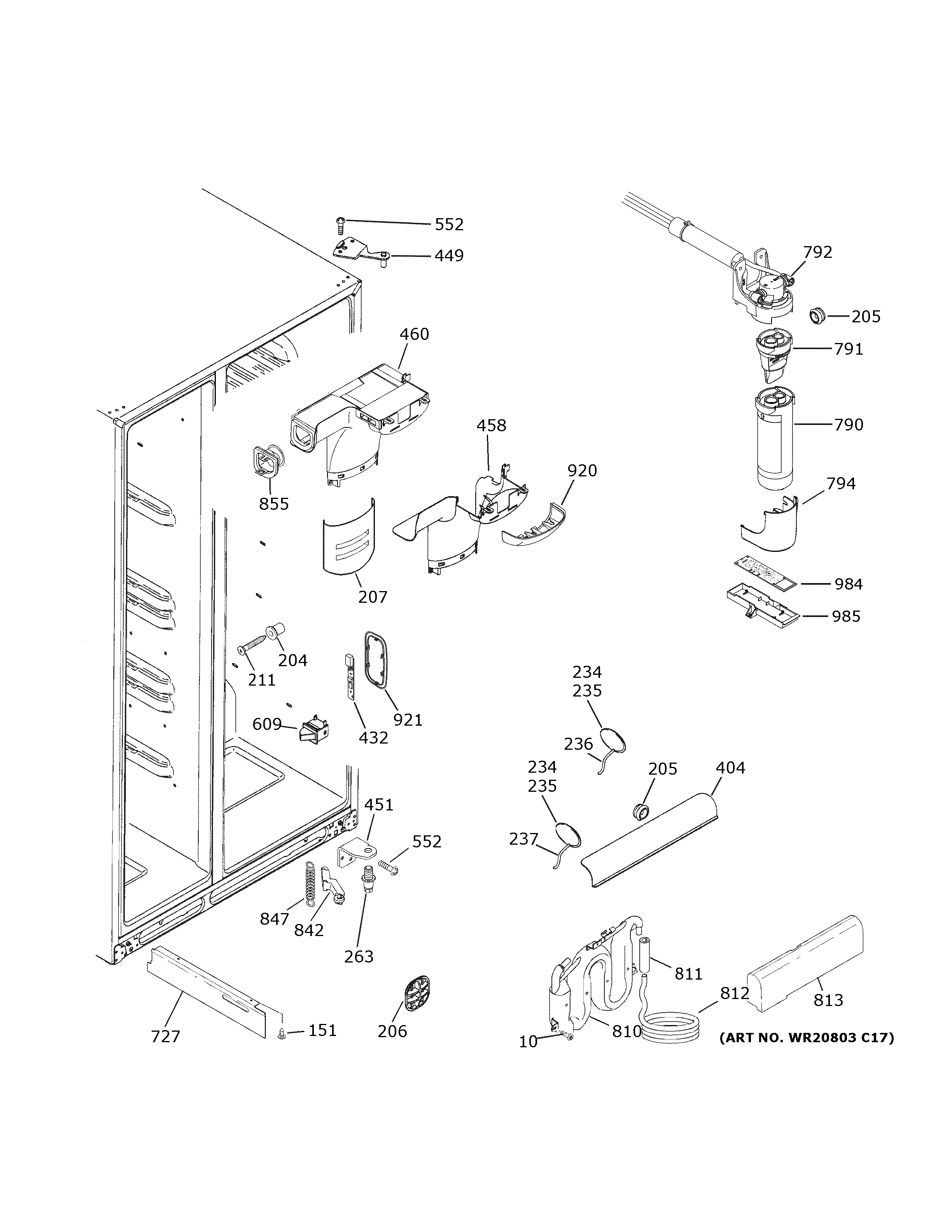 GE GZS22IMNRHES fresh food section diagram