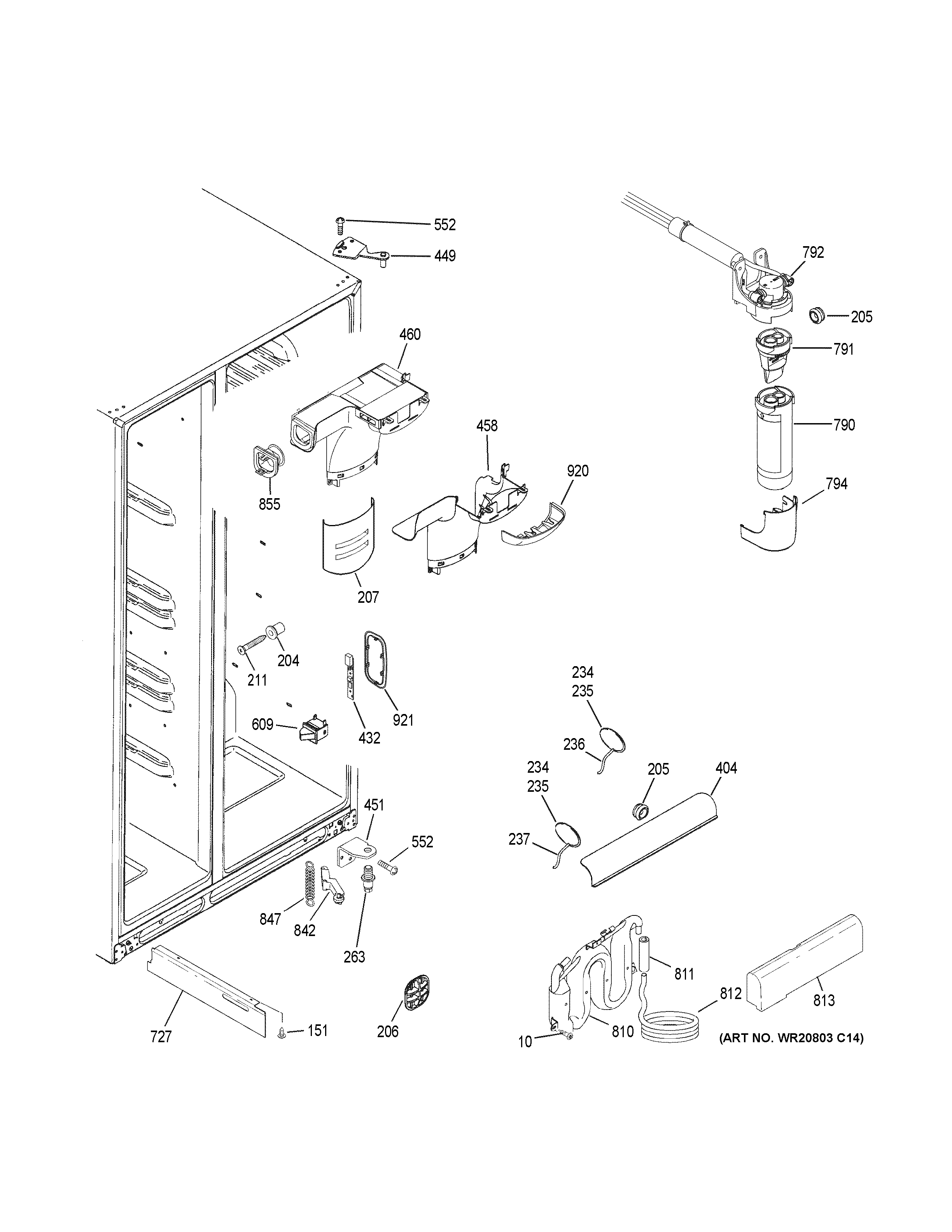 GE PZS22MSKNHSS fresh food section diagram