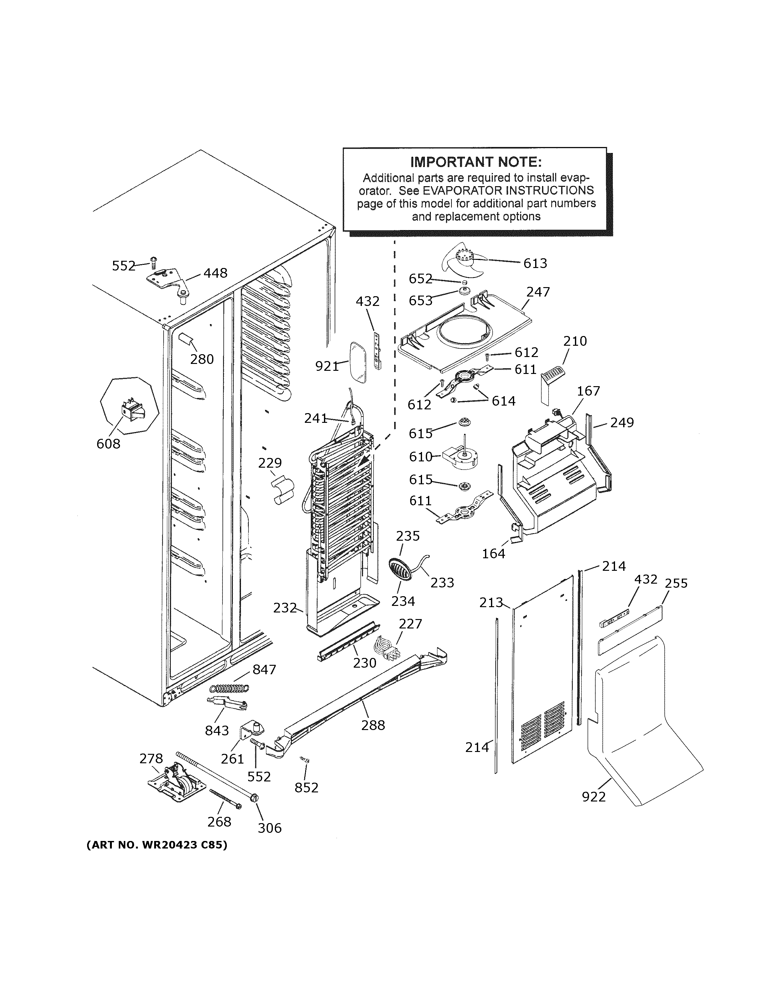 GE PZS22MSKPHSS freezer section diagram