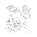 GE PGB935BP1TS control panel & cooktop diagram