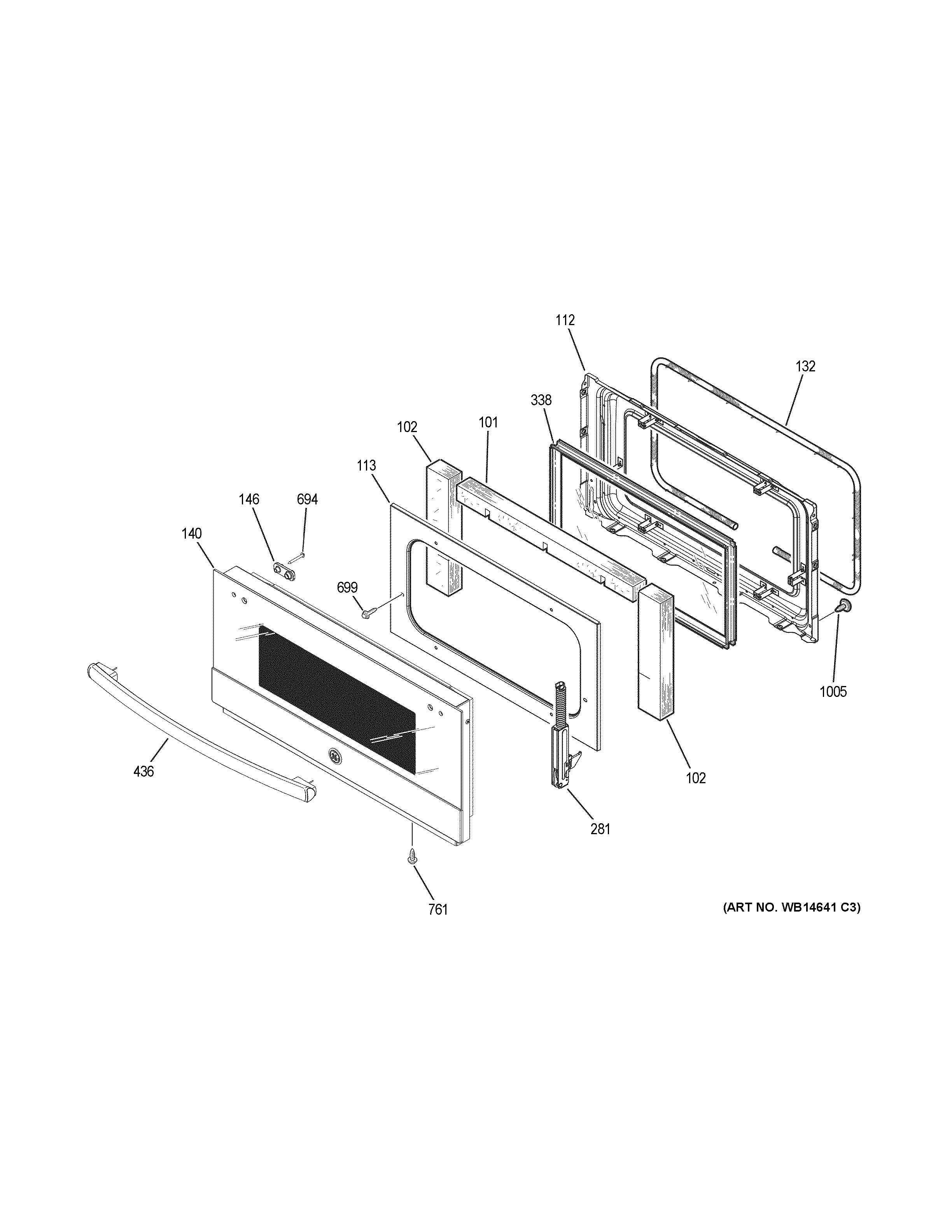 GE PT9200SL3SS lower door diagram