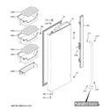 GE CWE19SP4NNW2 fresh food door - lh diagram