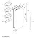GE GWE19JSLNFSS fresh food door - lh diagram