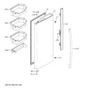 GE GNE27JGMNFBB fresh food door - lh diagram