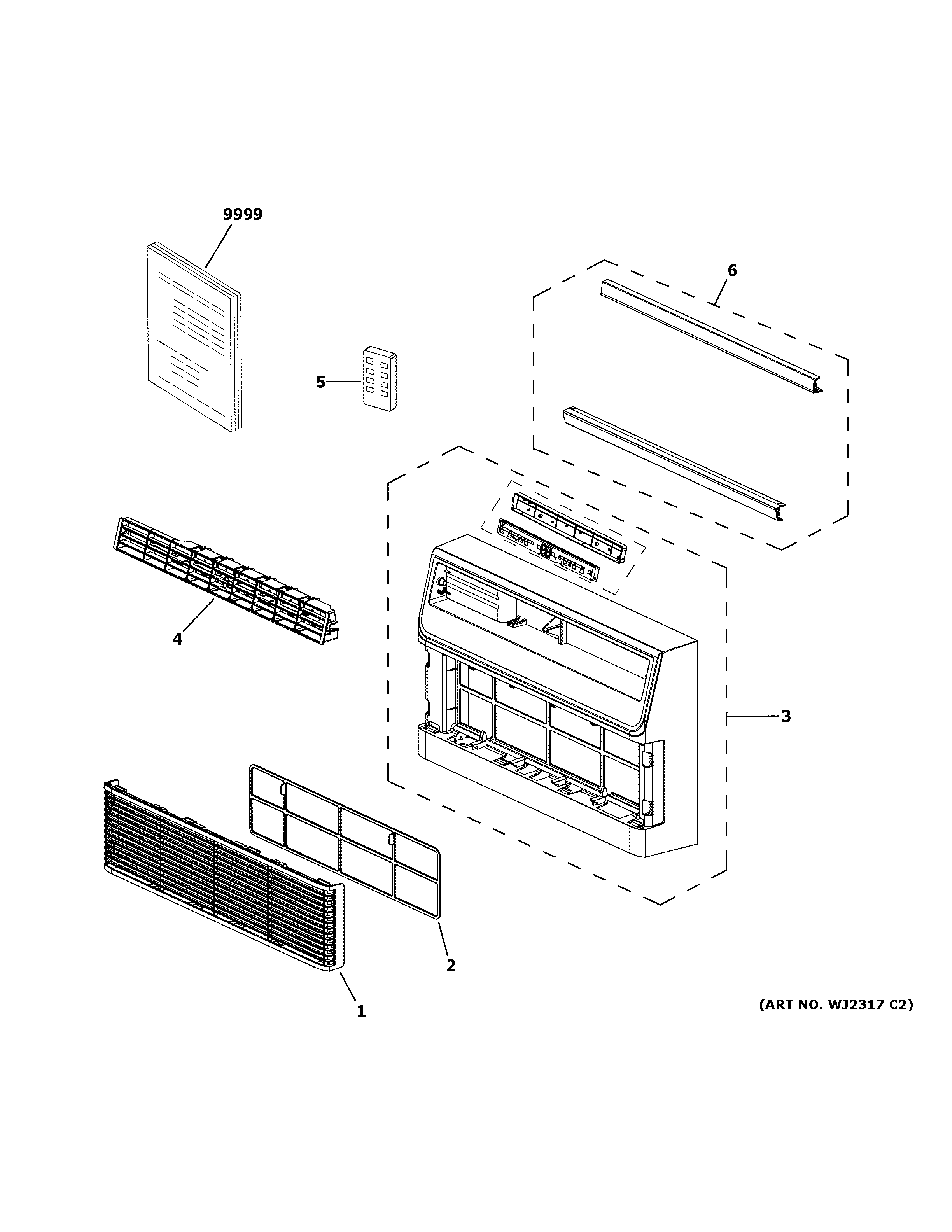 GE AJCM08AWHK1 room air conditioner diagram