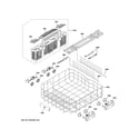 GE DDT700SFN3DS lower rack assembly diagram
