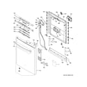 GE GDT655SGJ5BB escutcheon & door assembly diagram