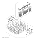 GE GDT645SYN0FS lower rack assembly diagram