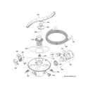 GE GDT665SGN2WW motor, sump & filter assembly diagram