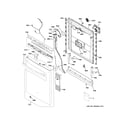 GE GDT645SFN3DS escutcheon & door assembly diagram