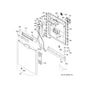 GE GDF645SGN3WW escutcheon & door assembly diagram