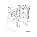 GE PDT715SYN3FS escutcheon & door assembly diagram