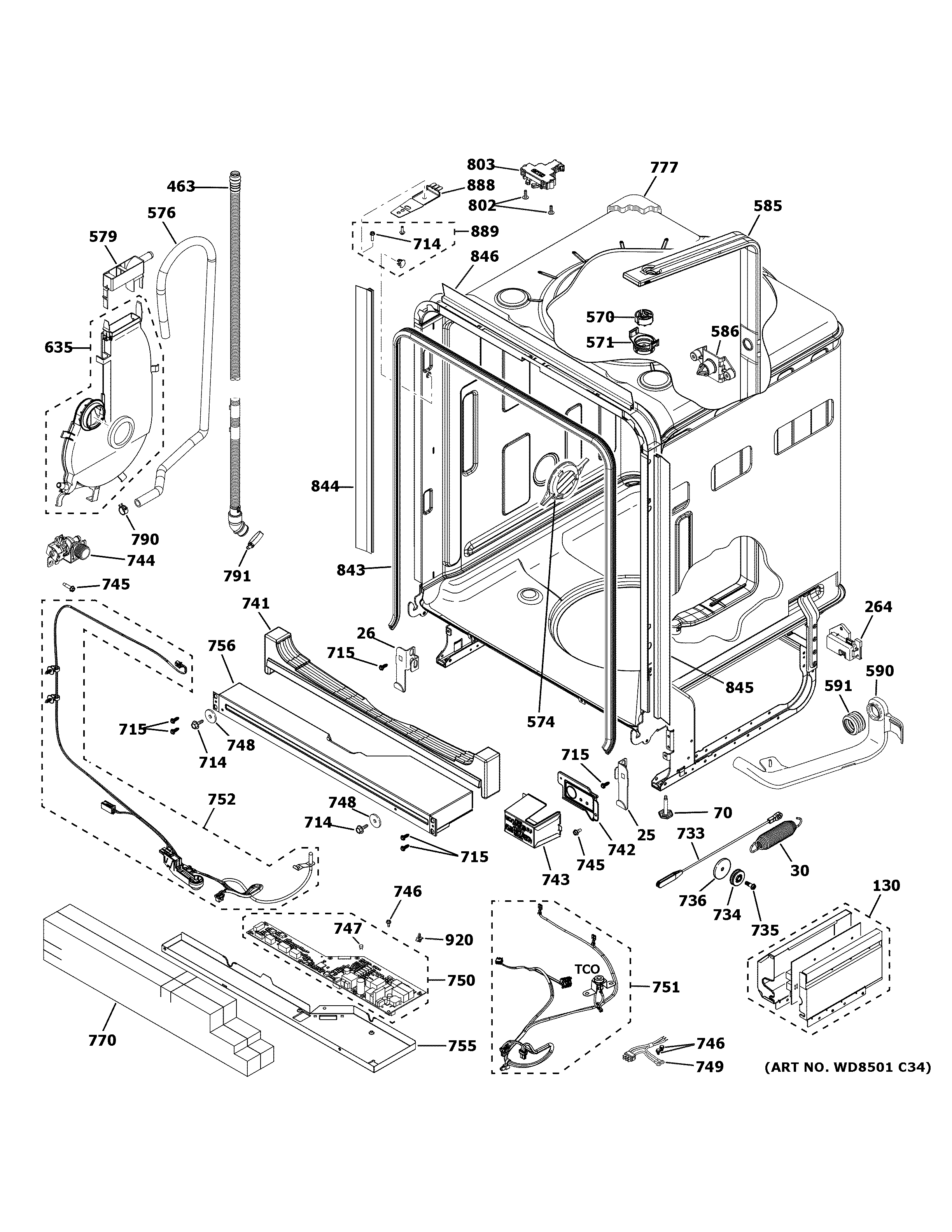 GE ZDT925SPN3SS body parts (1) diagram