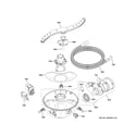 GE GDT665SGN3WW motor, sump & filter assembly diagram