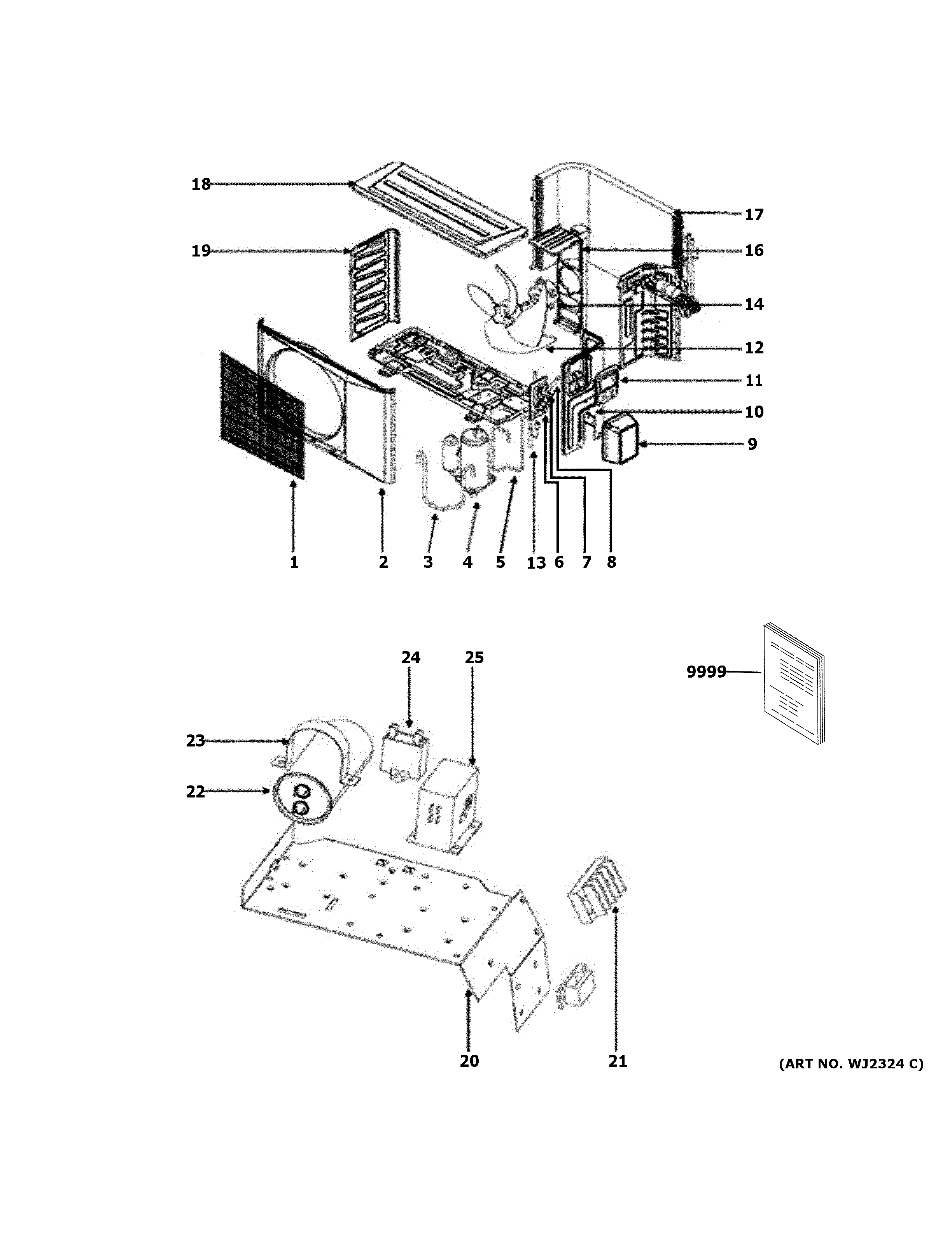 GE UUC112WCAB1 room air conditioner diagram
