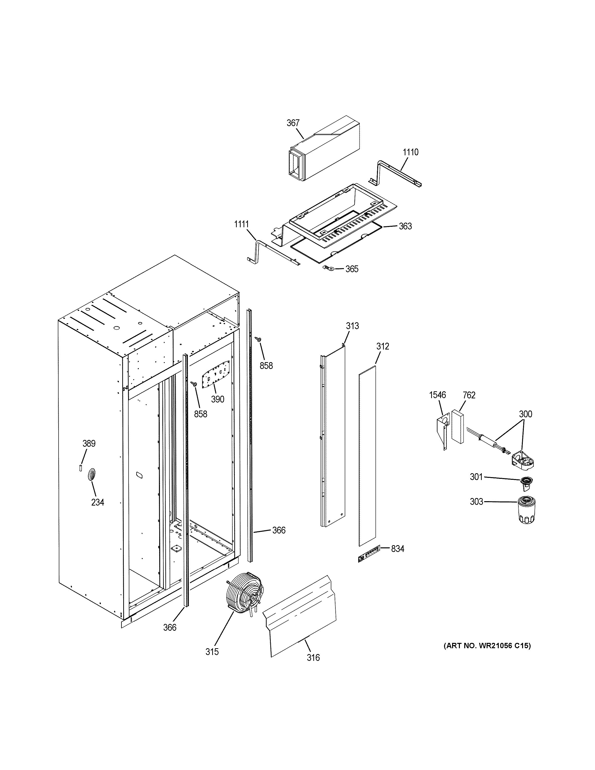 GE PSB48YSKCSS fresh food section diagram