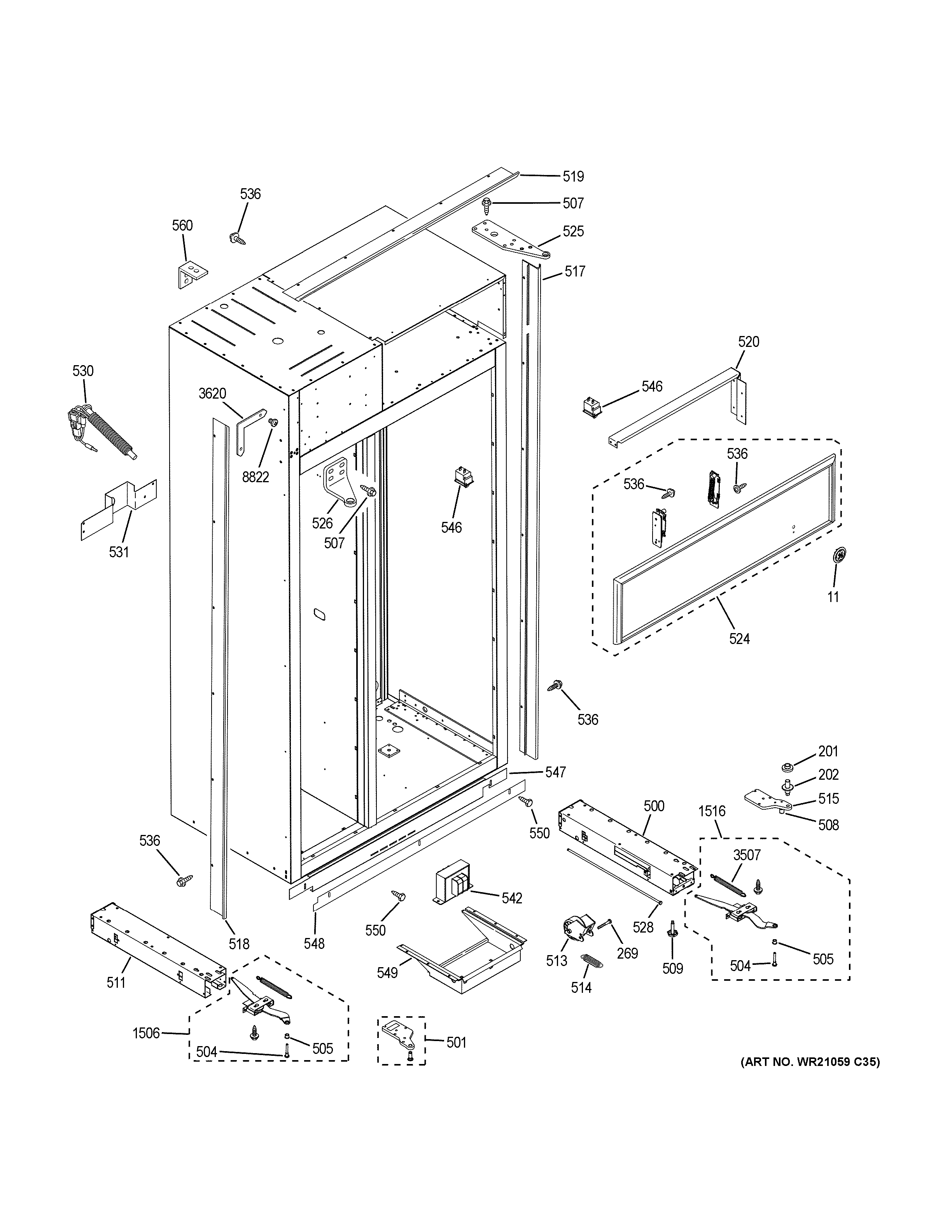 GE PSB48YSKCSS case parts diagram