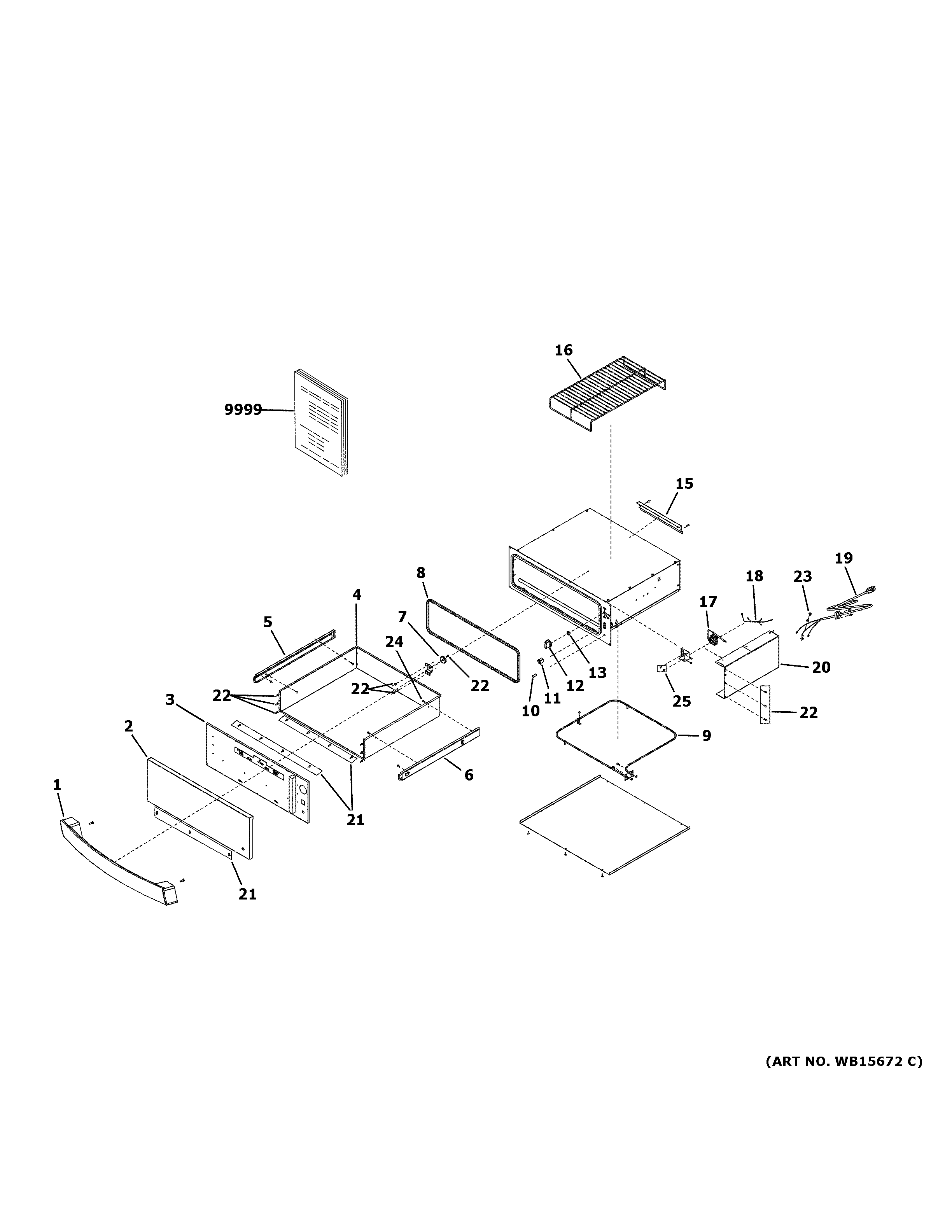 GE PTW9000SP1SS warming drawer diagram