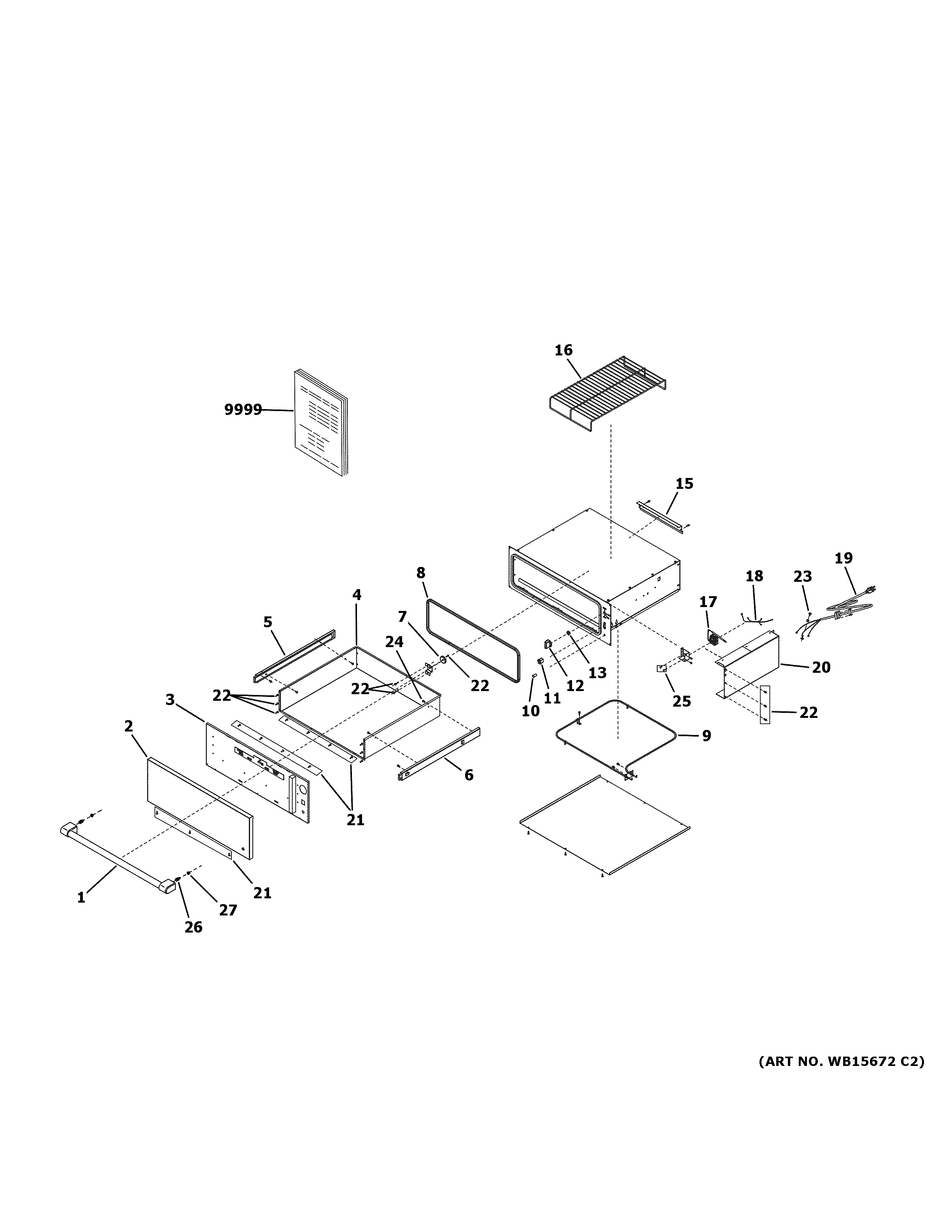 GE CTW900P3P1D1 warming drawer diagram