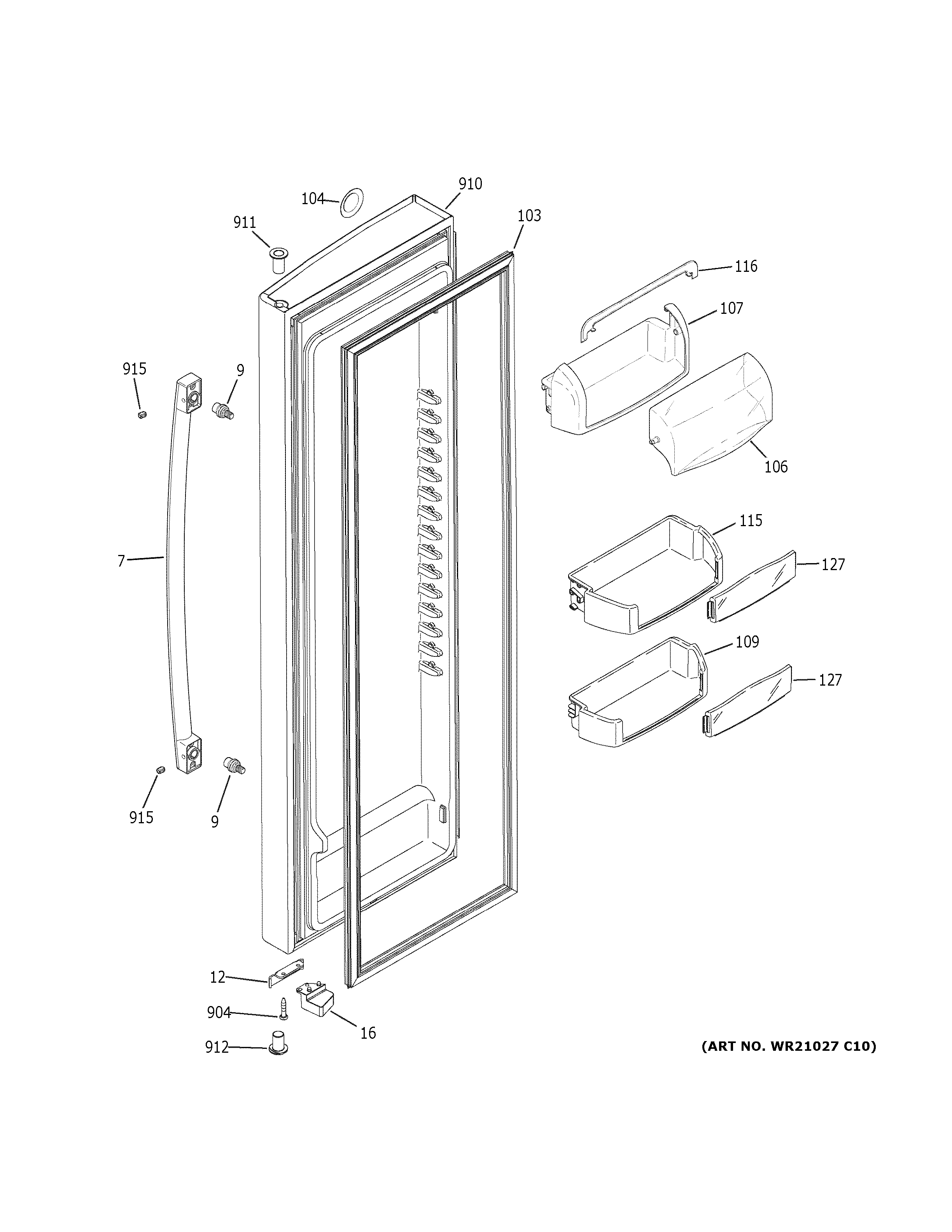 GE GSS23HSHPCSS fresh food door diagram