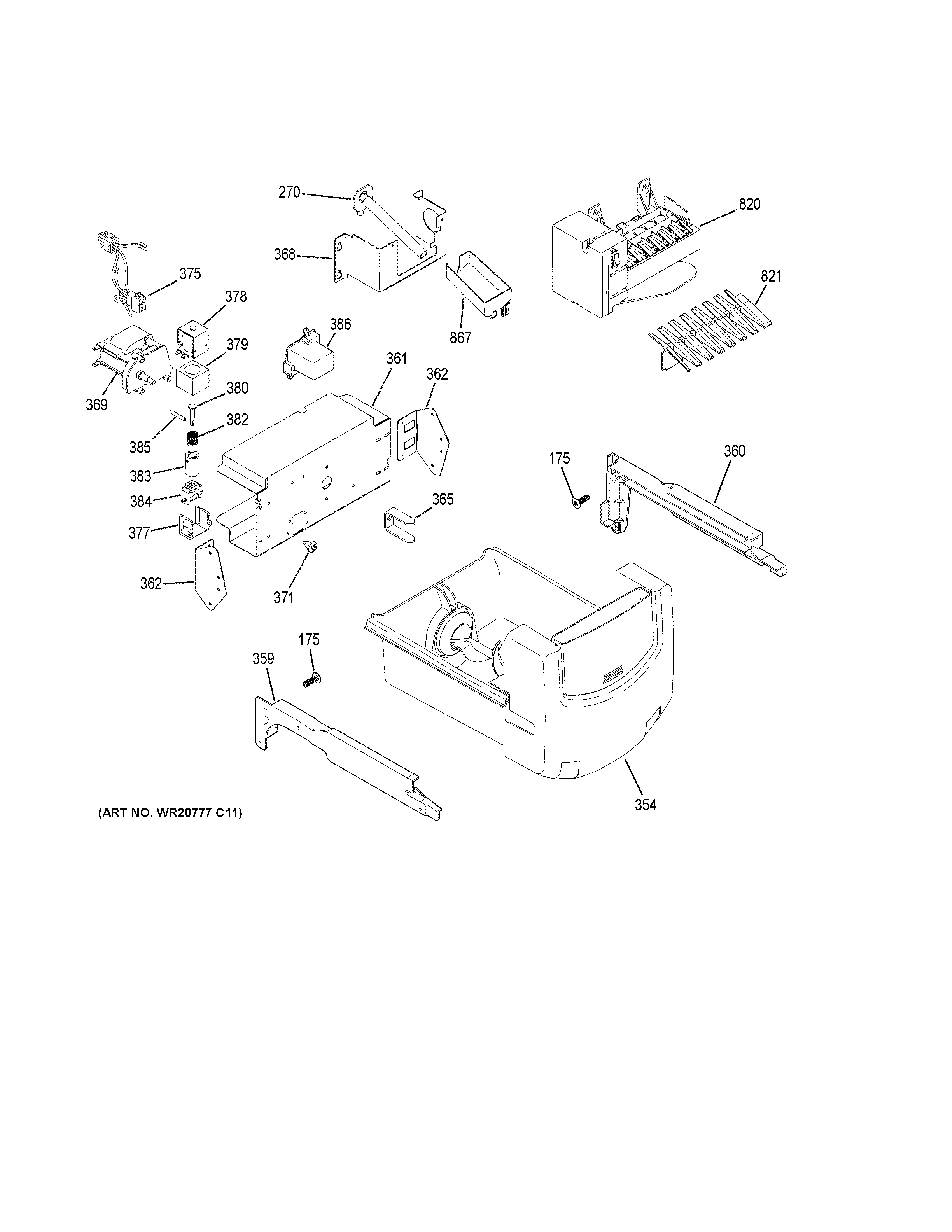 GE GSS23HSHPCSS ice maker & dispenser diagram