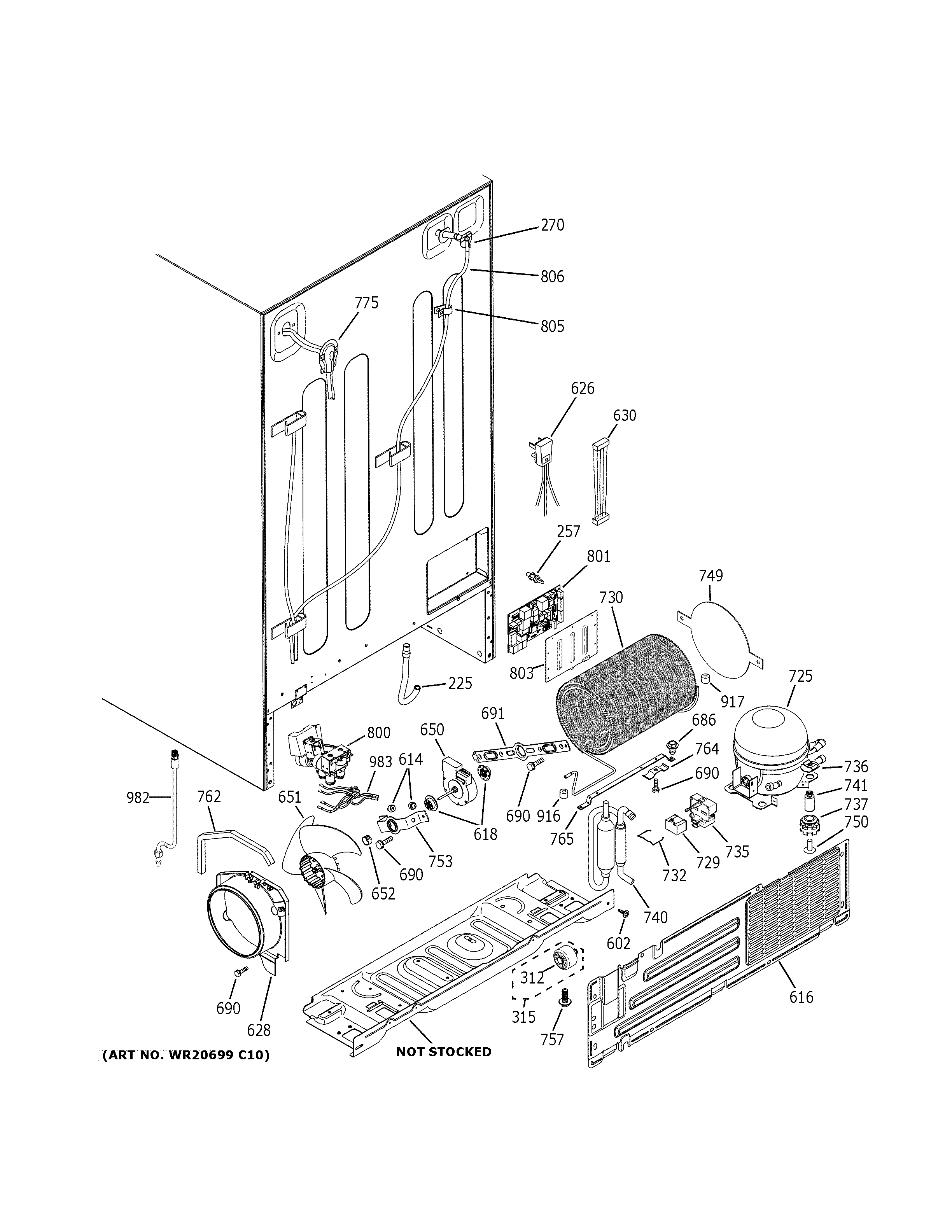 GE GSS23HSHMCSS machine compartment diagram