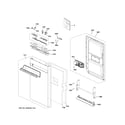 GE PDT145SSL0SS escutcheon & door assembly diagram