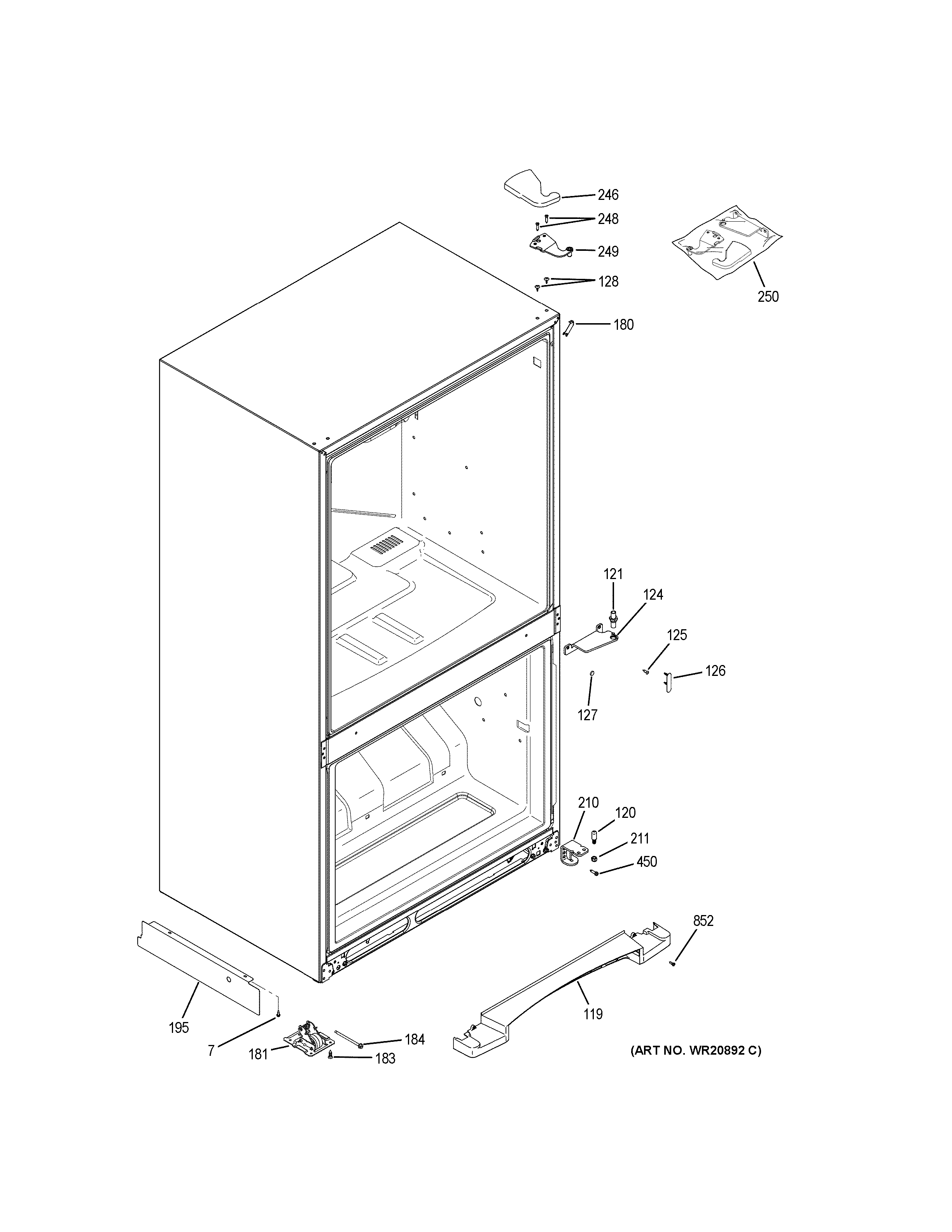 GE GBS20EGHBRBB case parts diagram